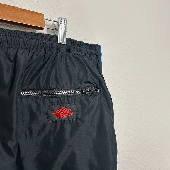 VTG 80s Nike Air Jordan Track Pants Men’s XL Black Blue 1985 Nylon - Picture 4 of 8